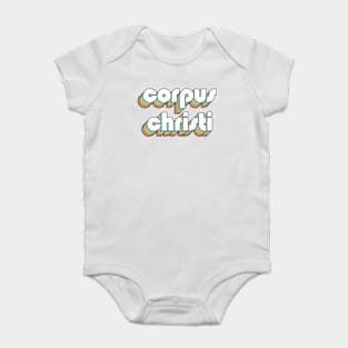 Corpus Cristi - Retro Rainbow Typography Faded Style Baby Bodysuit